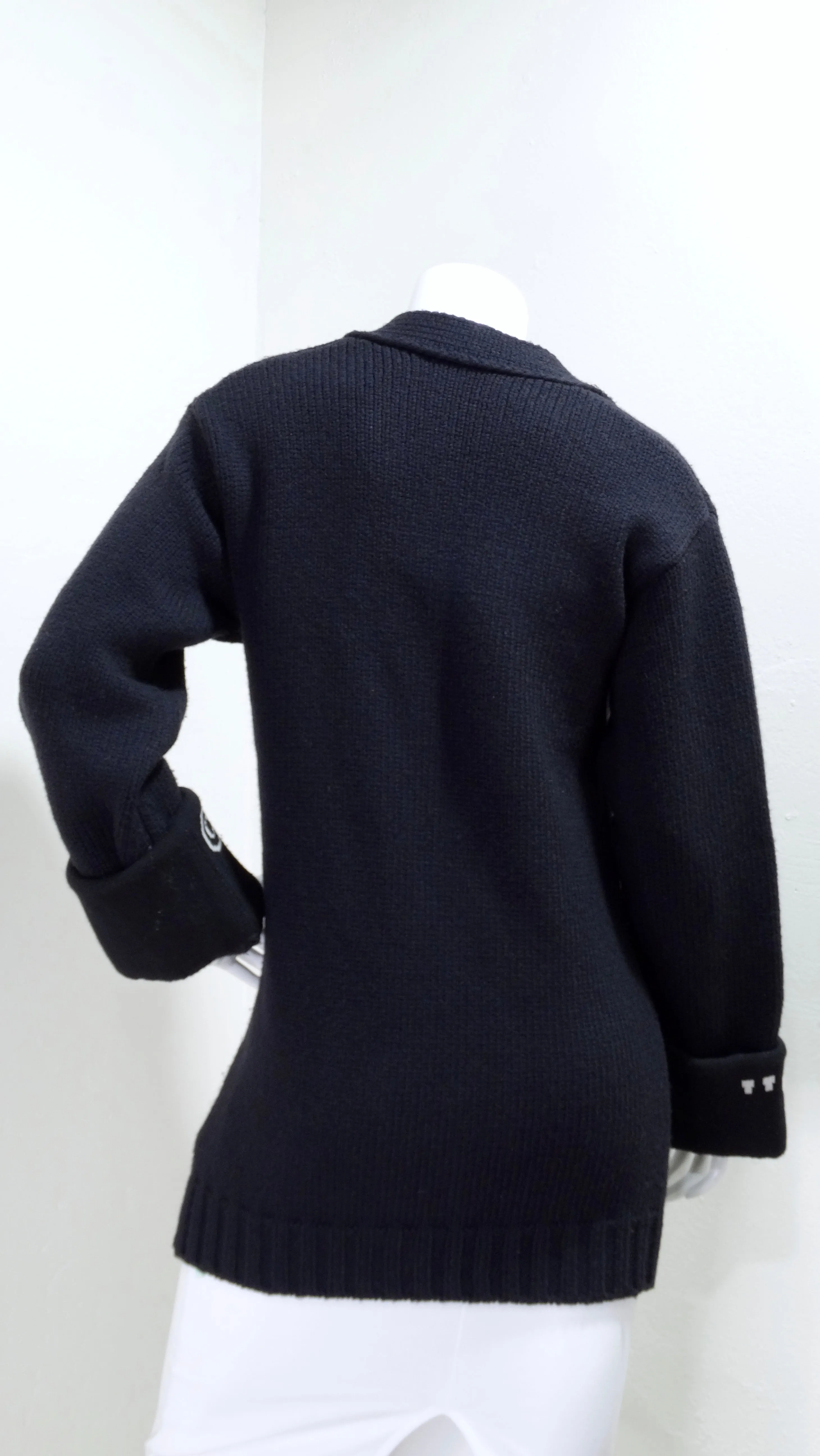 2013 Off-White Black Oversized Intarsia Cardigan