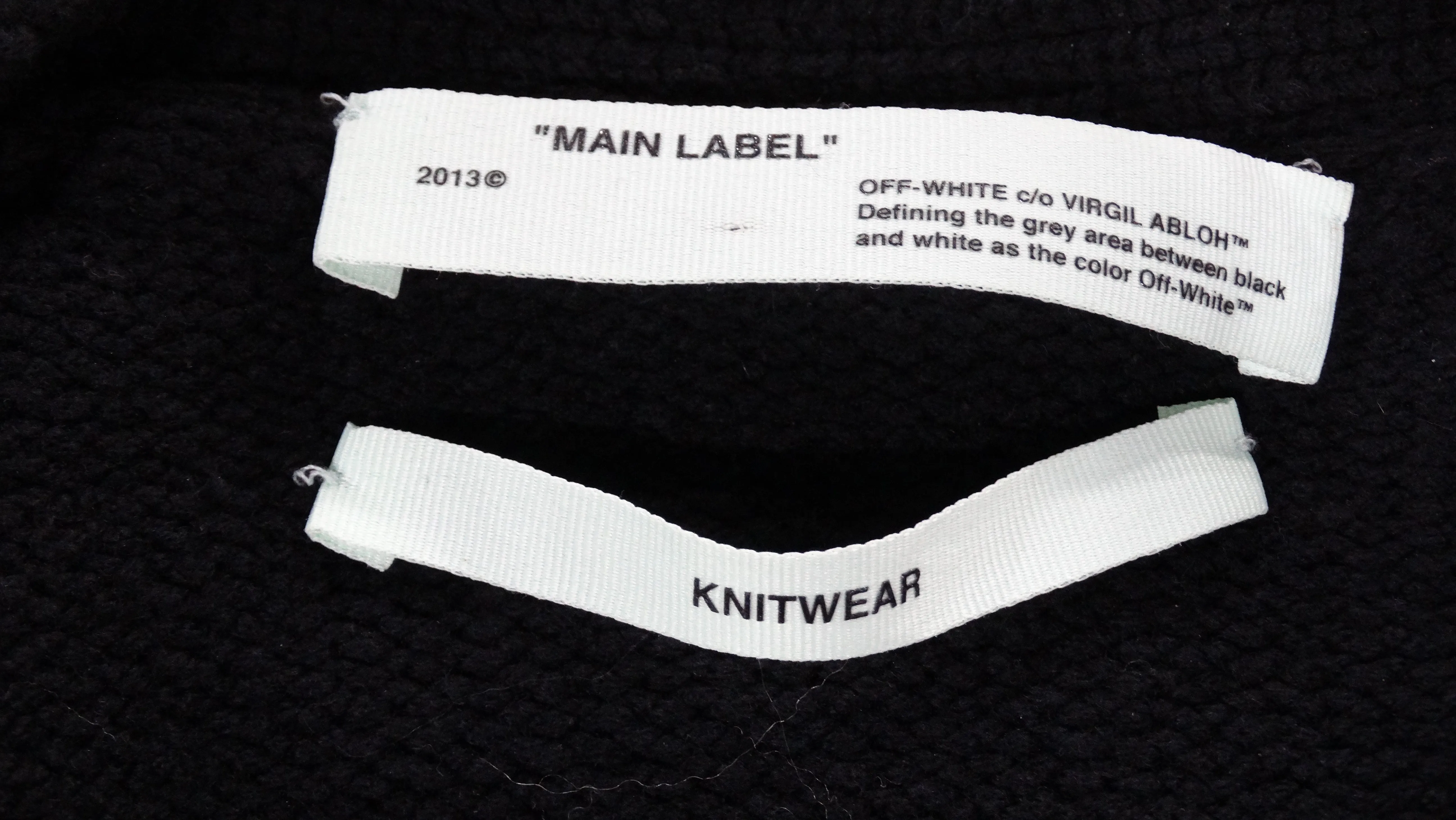2013 Off-White Black Oversized Intarsia Cardigan