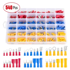 540Pcs Electrical Wire Terminal Crimp Connectors