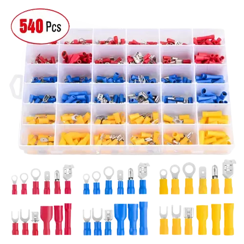 540Pcs Electrical Wire Terminal Crimp Connectors
