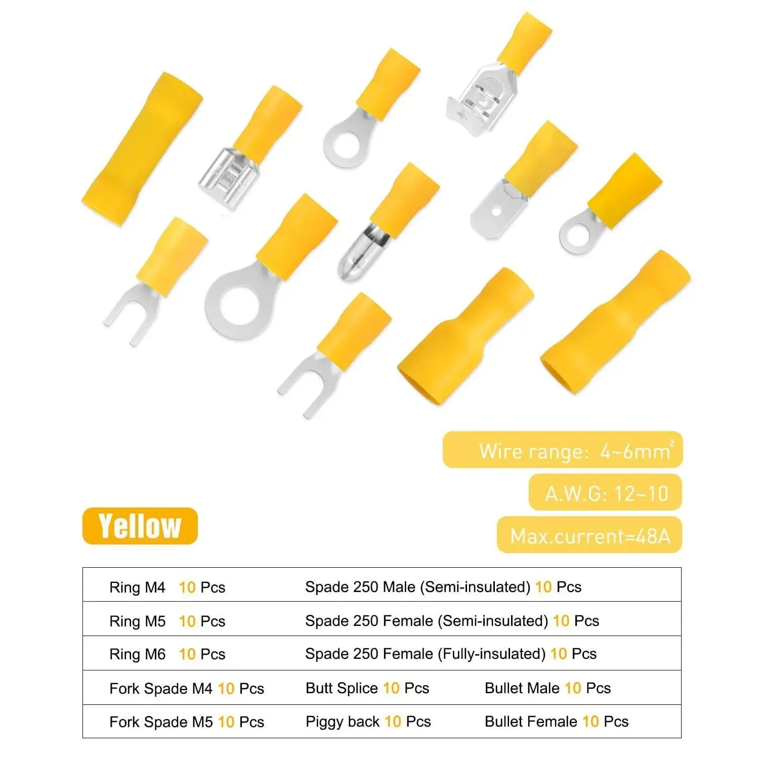 540Pcs Electrical Wire Terminal Crimp Connectors