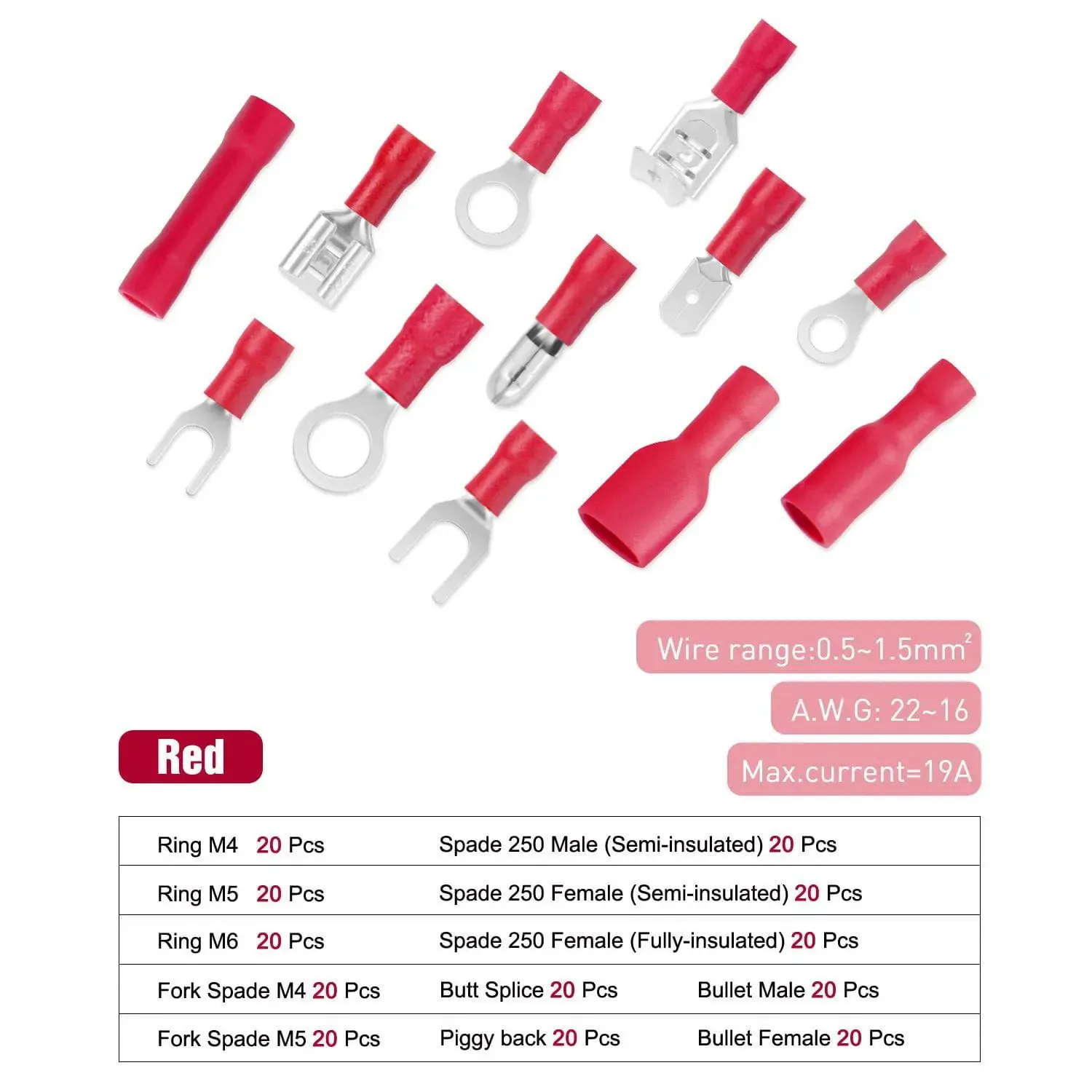 540Pcs Electrical Wire Terminal Crimp Connectors
