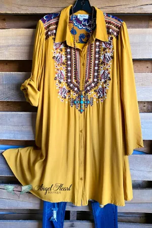 AHB EXCLUSIVE: Beautiful All Around Dress - Mustard - SALE