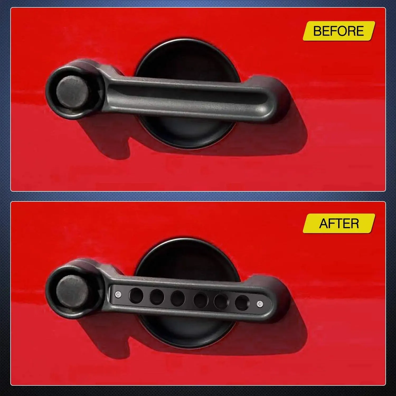 Aluminum Door Grab Handle Inserts For 2007-2017 Jeep Wrangler JK JKU