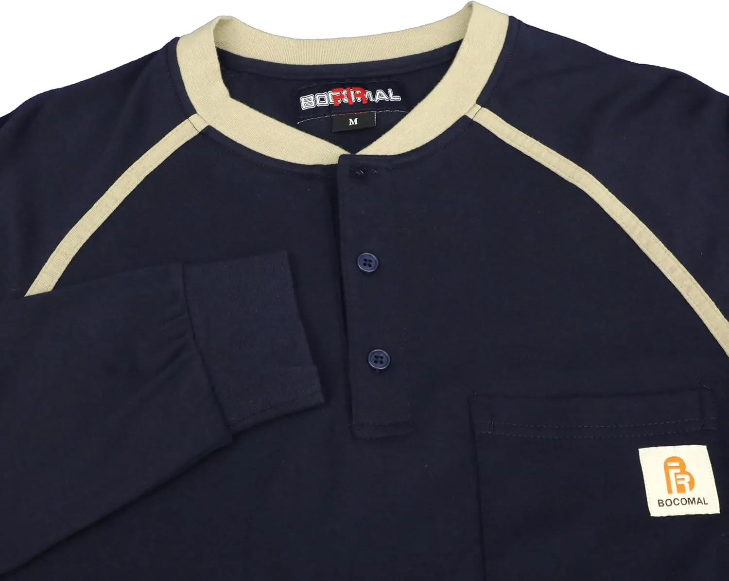 BOCOMAL FR Shirts 5.5oz Light Weight Henley and Short Sleeve Flame Resistant/Fire Retardant Clothing Shirt