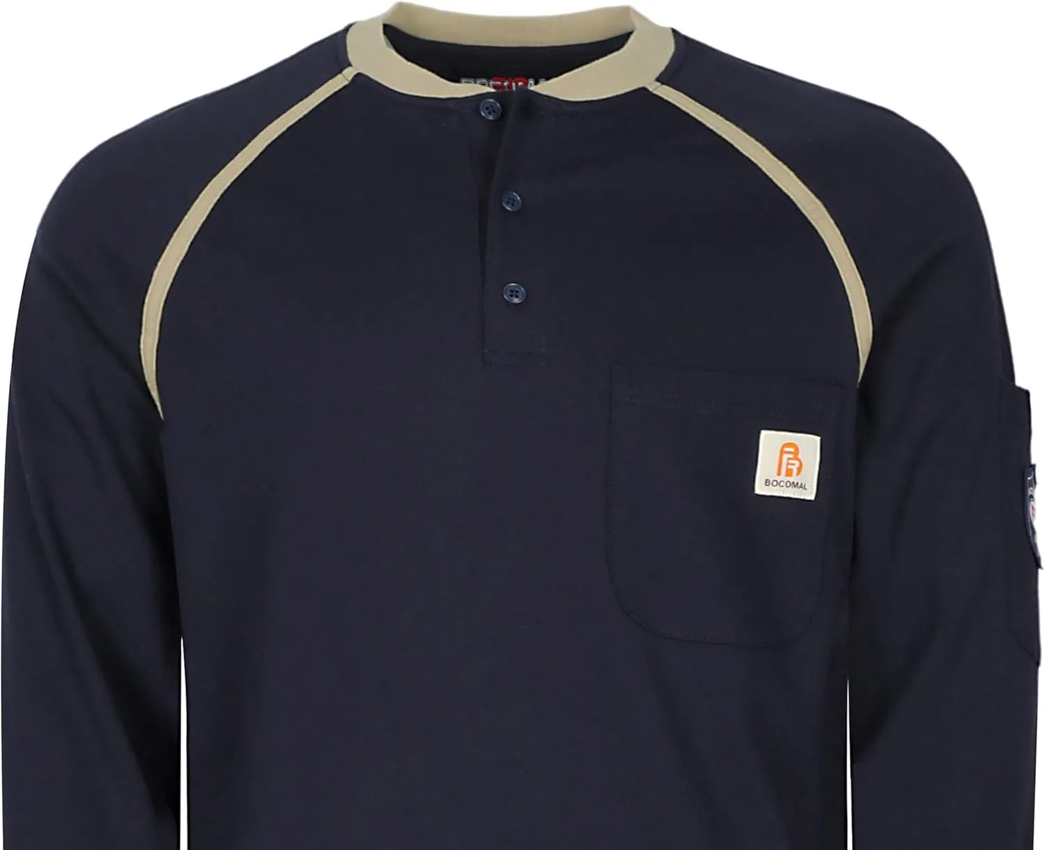 BOCOMAL FR Shirts 5.5oz Light Weight Henley and Short Sleeve Flame Resistant/Fire Retardant Clothing Shirt