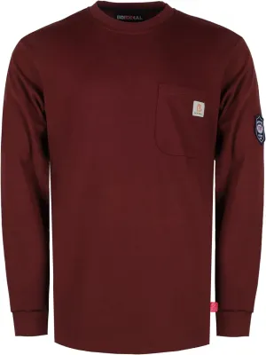 BOCOMAL FR Shirts Crewneck 7oz Midweight Flame Resistant Clothing NFPA2112 CAT2 Men's Fire Retardant Work Shirt