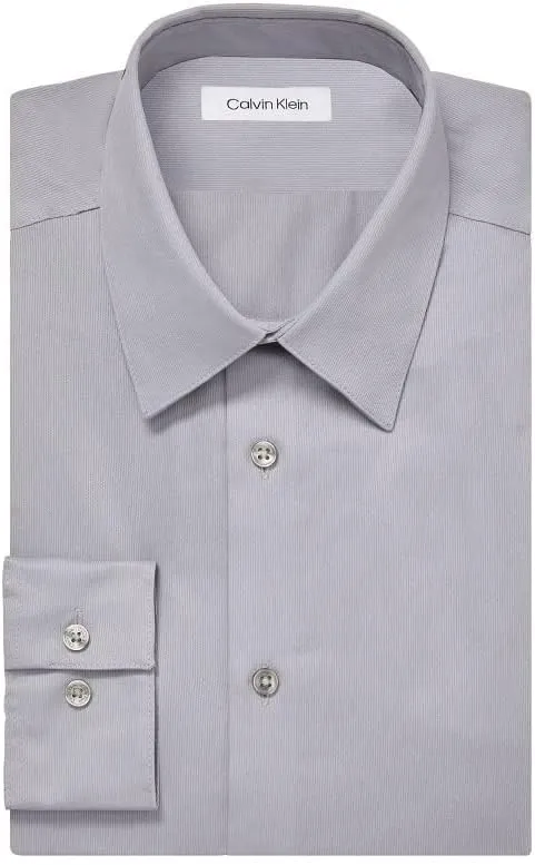 Calvin Klein Men's Slim Fit Non Iron Solid Dress Shirt - Amazon Exclusive