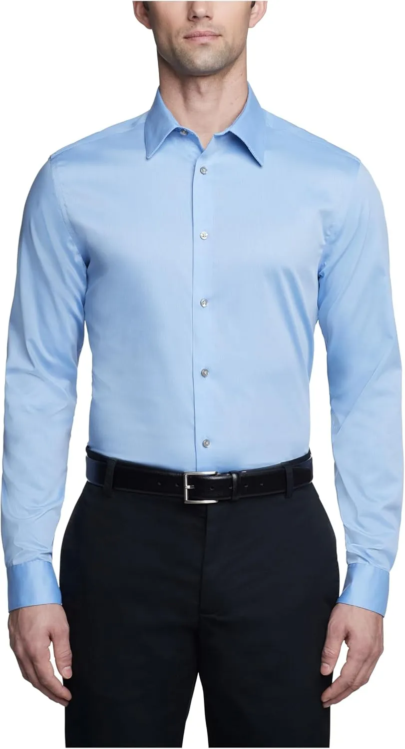 Calvin Klein Men's Slim Fit Non Iron Solid Dress Shirt - Amazon Exclusive