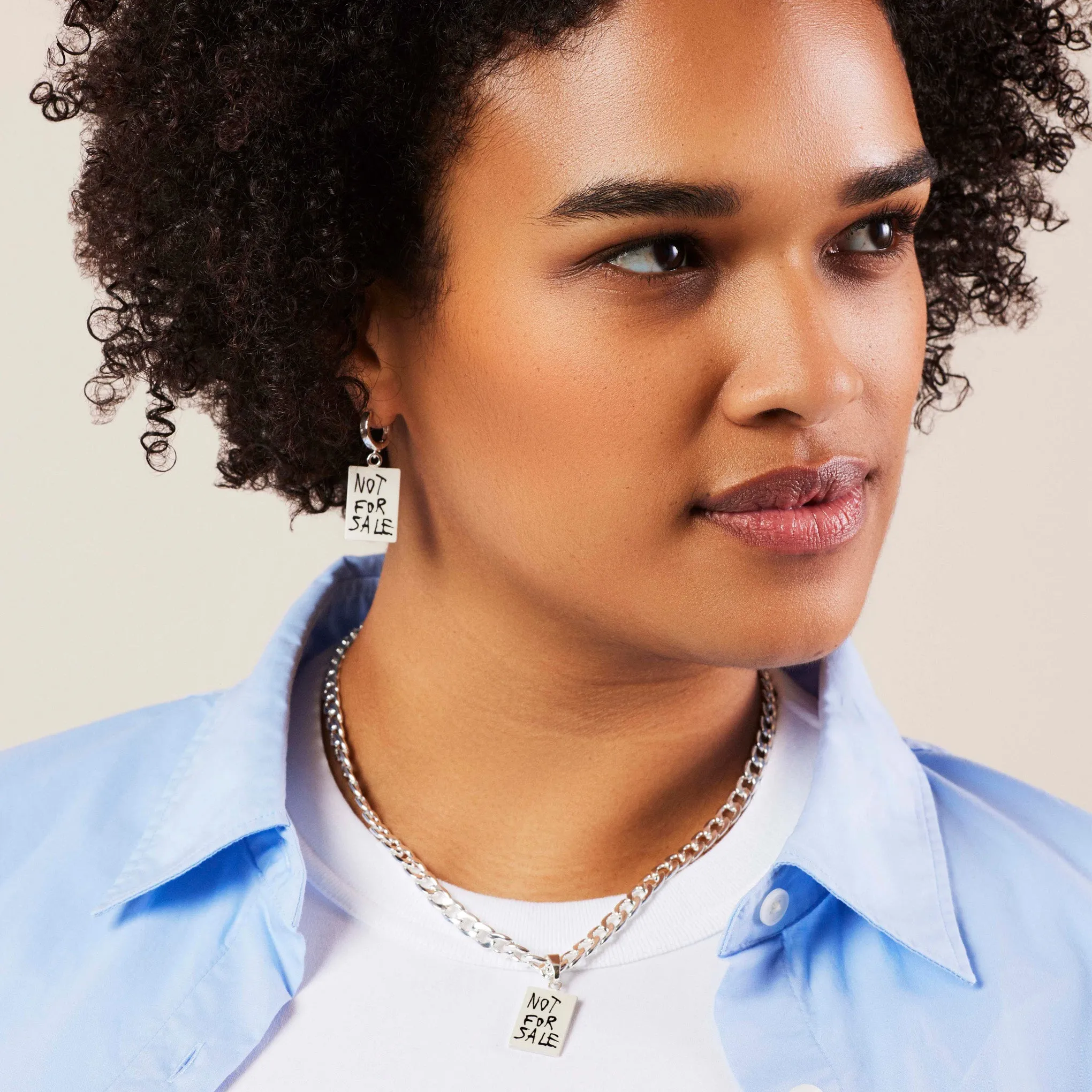 Crystal Haze x Basquiat Silver Plated Not For Sale Necklace