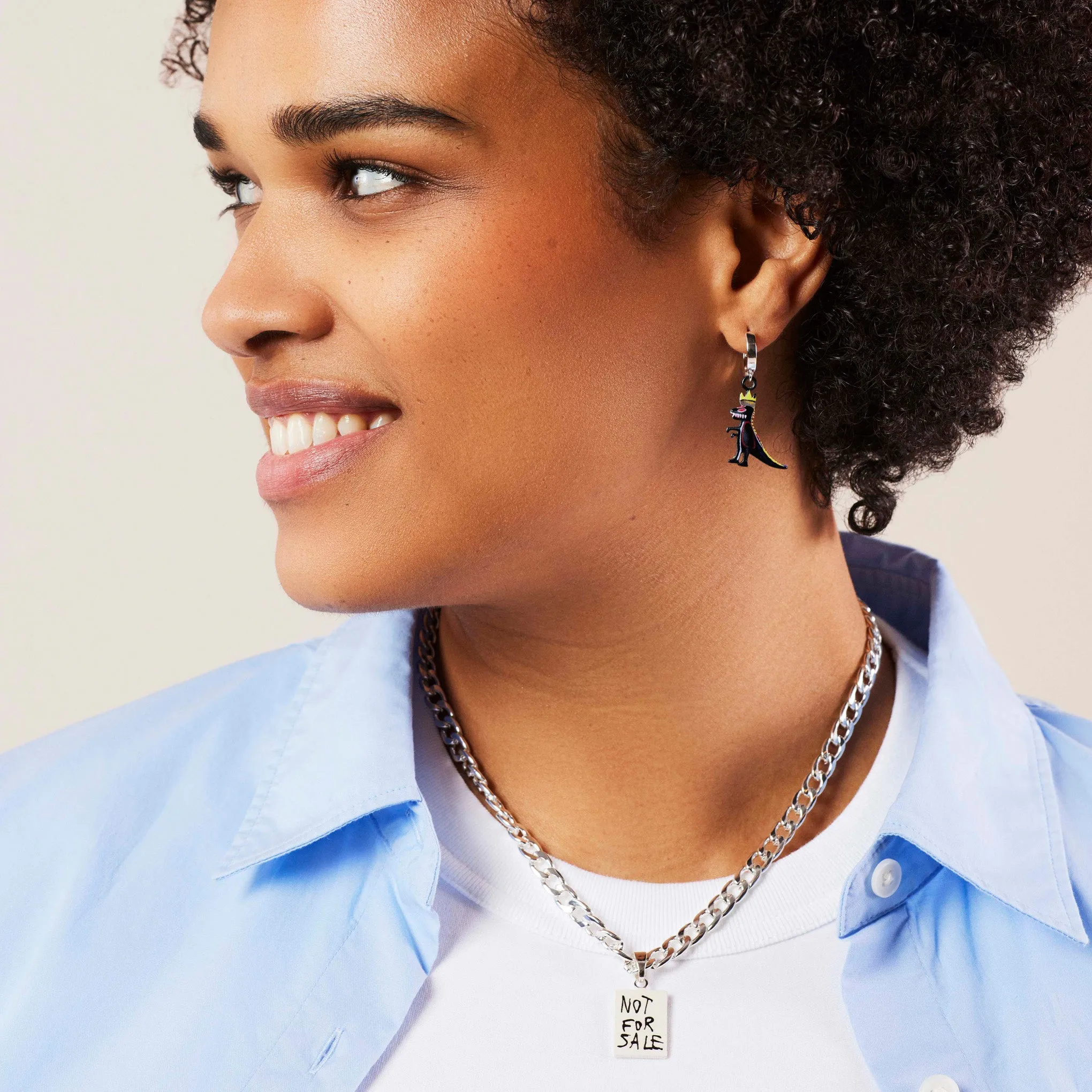 Crystal Haze x Basquiat Silver Plated Not For Sale Necklace