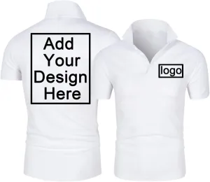 Custom Polo Shirts for Men Design Your Own Personalized Shirt Customized Logo Tshirt Short Sleeve