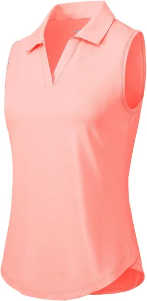 Gopune Women's Sleeveless Golf Shirts Quick Dry Lightweight UPF 50  Tennis Polo Shirts Collared V-Neck Tank Tops