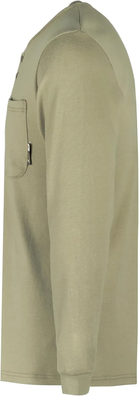 KONRECO FR Shirts for Men Flame Resistant/Fire Retardant CAT2 7oz Cotton Two Tone & Henley Shirt