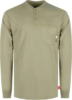 KONRECO FR Shirts for Men Flame Resistant/Fire Retardant CAT2 7oz Cotton Two Tone & Henley Shirt