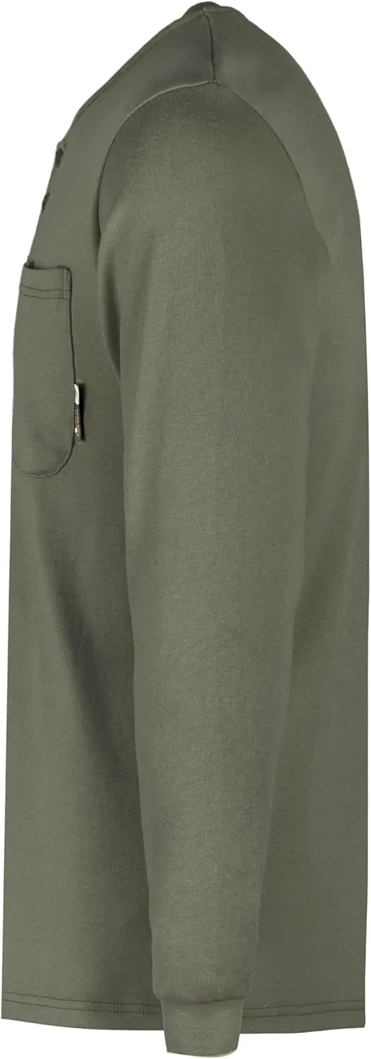 KONRECO FR Shirts for Men Flame Resistant/Fire Retardant CAT2 7oz Cotton Two Tone & Henley Shirt