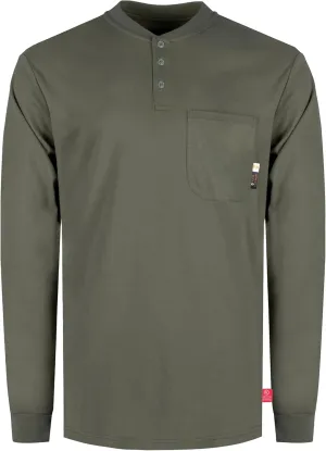 KONRECO FR Shirts for Men Flame Resistant/Fire Retardant CAT2 7oz Cotton Two Tone & Henley Shirt