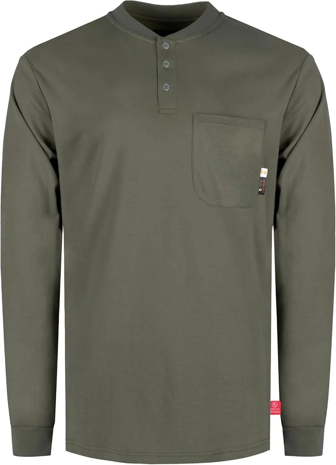 KONRECO FR Shirts for Men Flame Resistant/Fire Retardant CAT2 7oz Cotton Two Tone & Henley Shirt