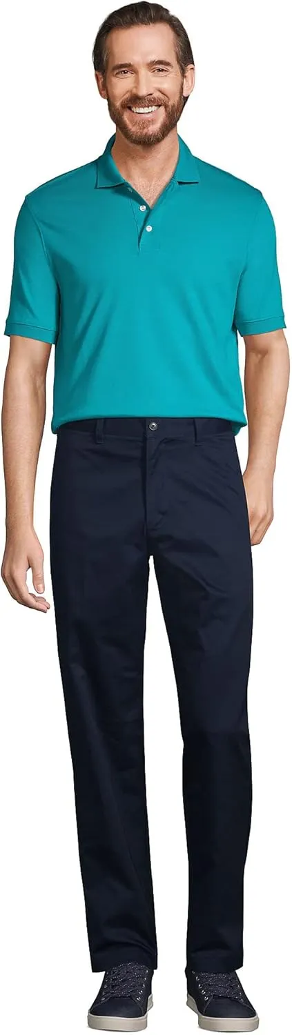 Lands' End School Uniform Men's Long Sleeve Interlock Polo Shirt
