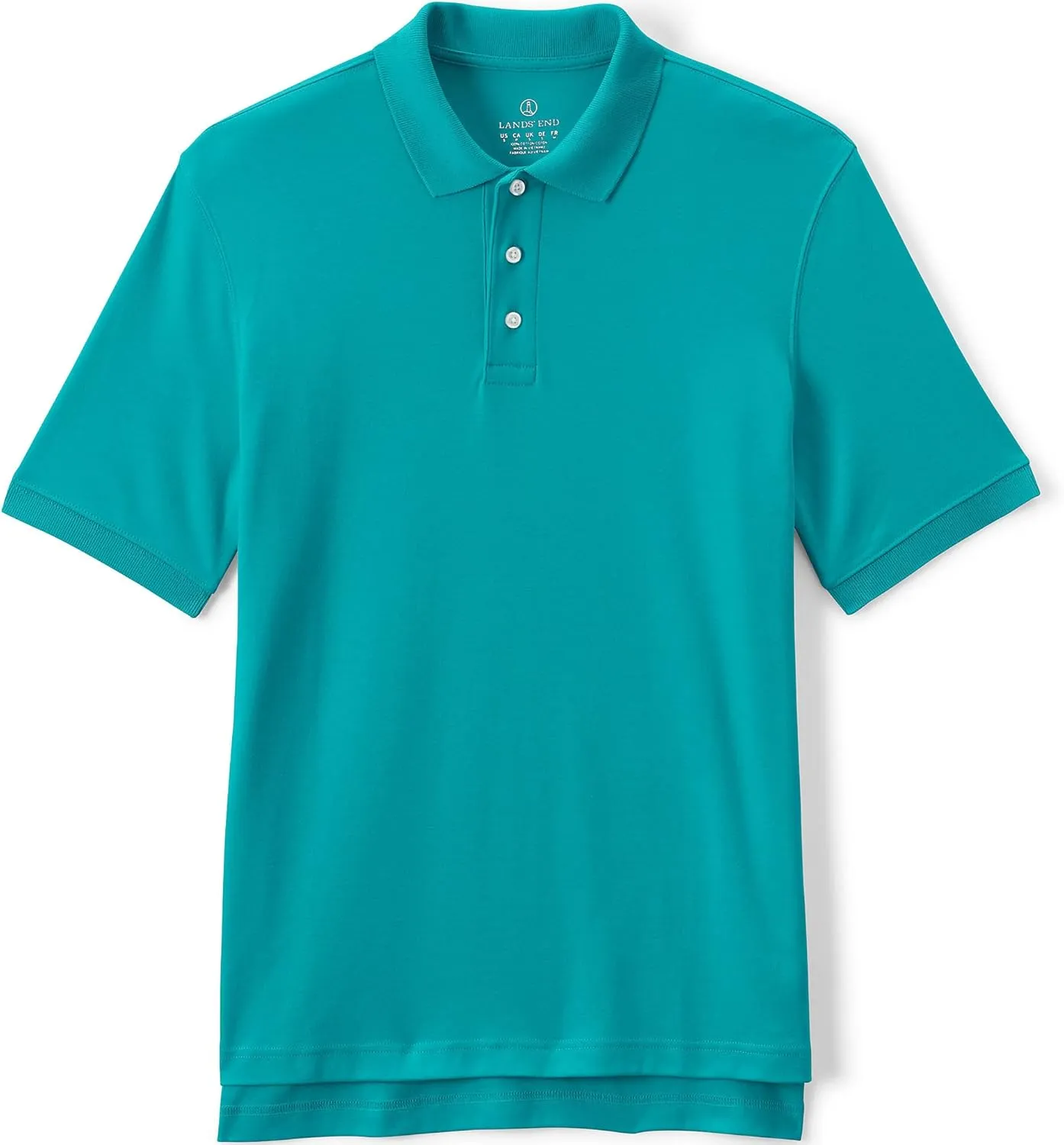 Lands' End School Uniform Men's Long Sleeve Interlock Polo Shirt