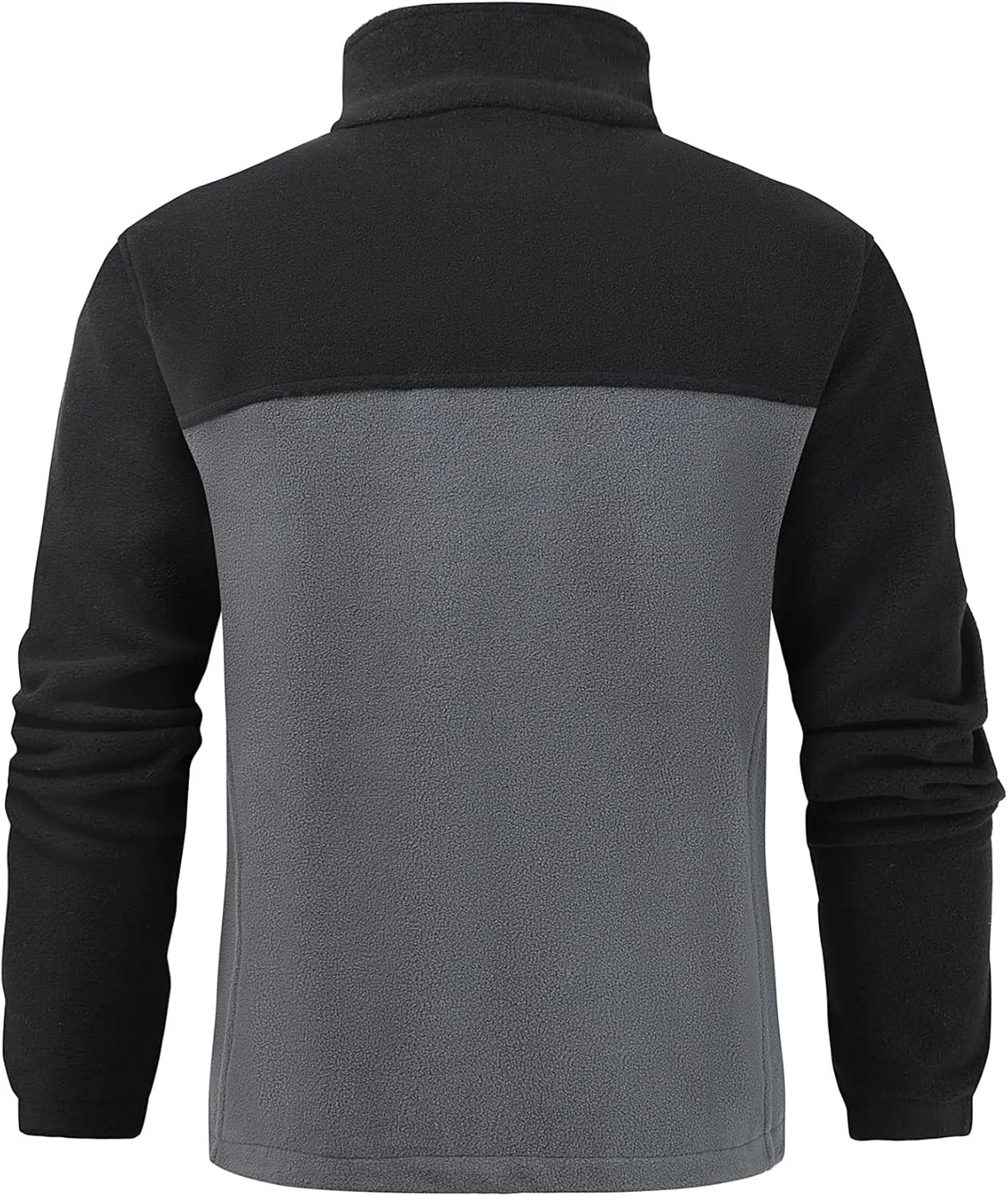 Men's Casual Outdoor Fleece Zip Jacket Long Sleeve Warm Winter Coat for Men with Zip Pocket