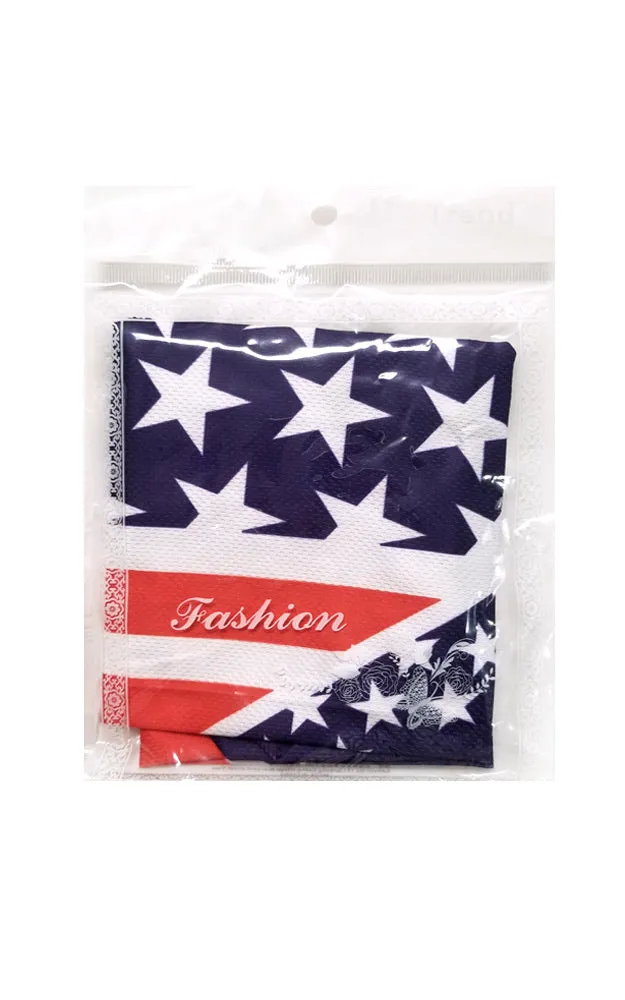 MSK04 Multiway American Flag Ear Loops Face Covering Mixed Pattern (12pcs/1pk)