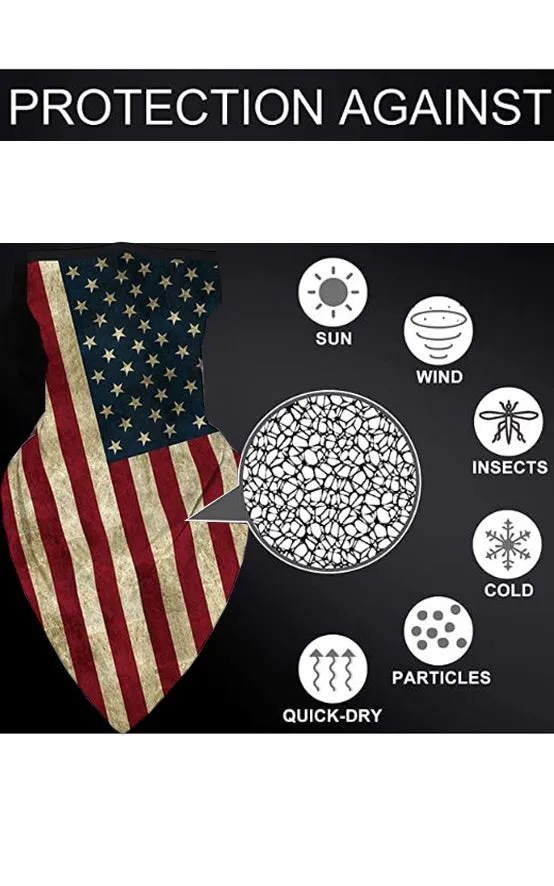 MSK04 Multiway American Flag Ear Loops Face Covering Mixed Pattern (12pcs/1pk)