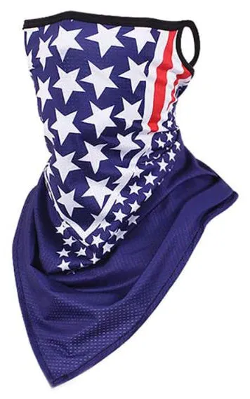 MSK04 Multiway American Flag Ear Loops Face Covering Mixed Pattern (12pcs/1pk)