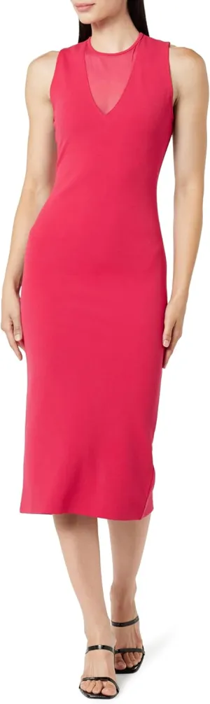 The Drop Women's Joce Mesh V-Neck Midi Dress