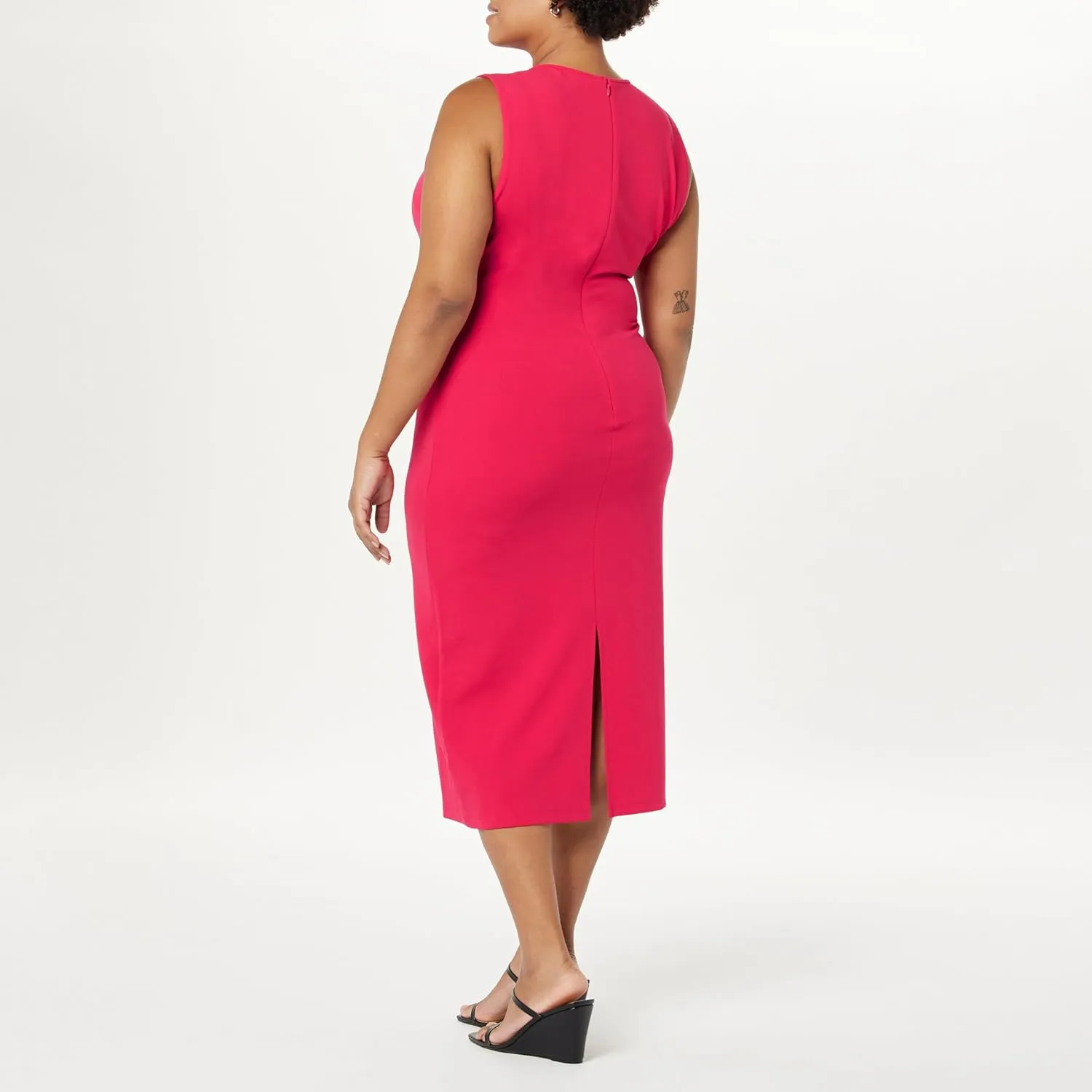 The Drop Women's Joce Mesh V-Neck Midi Dress