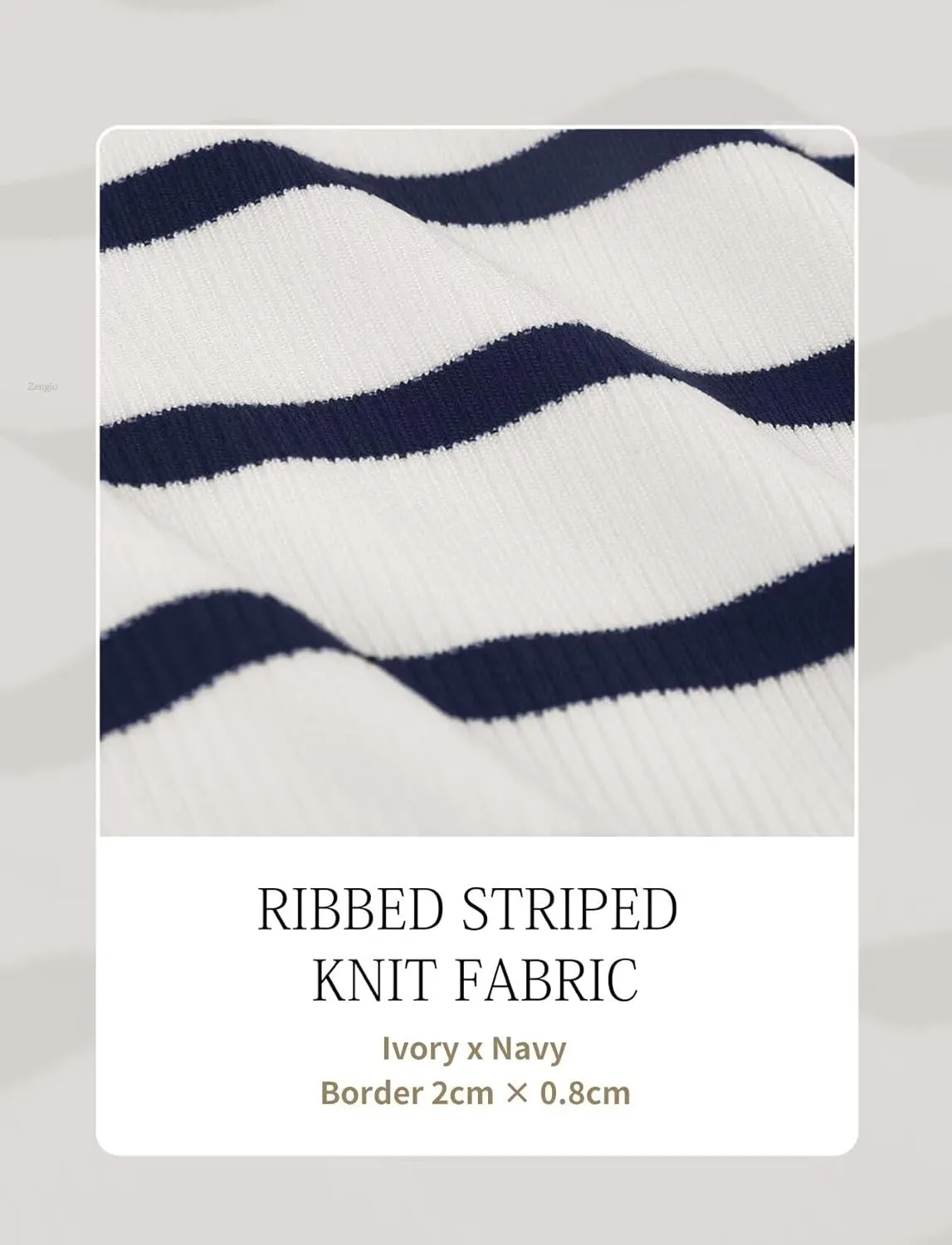 Zengjo Striped Turtleneck Women Long Sleeve Shirt - Fitted Ribbed Mock Neck Basic Layering Undershirt